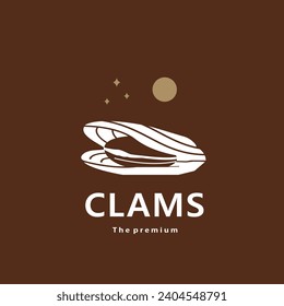 animal clams natural logo vector icon silhouette retro hipster