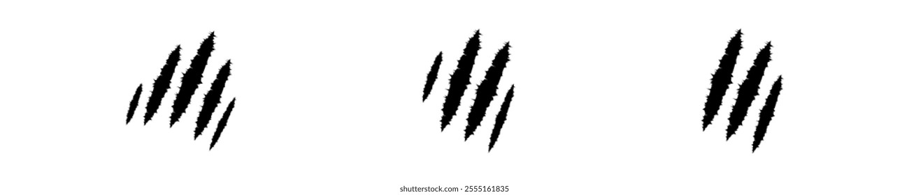 Animal claw marks icon on white background. Trace animal nail icons. Animal Claw scratches graphic sign in vector