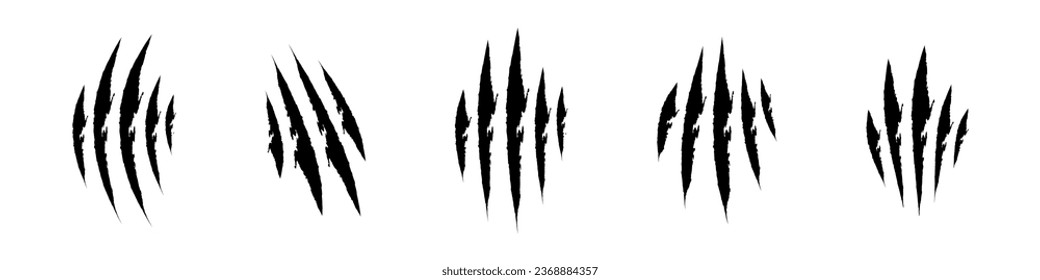 Animal claw scratches. Claws icons. Scratch icon set. Silhouette style vector icons.