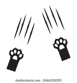 Animal Claw scratches icon. Claws silhouette, vector. Animal claw scratches collection. Talons cuts animal cat, dog, tiger, lion set icons. Vector illustration.