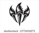 Animal claw silhouette vector illustration, bear paw scratch tattoo design