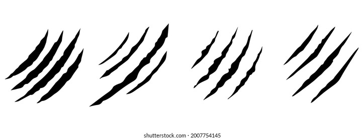 Animal Claws Scratches Icons Set Isolated Stock Vector (Royalty Free ...