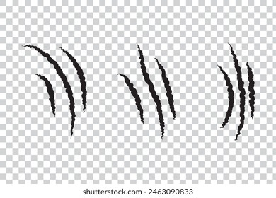 Animal claws scratches icons set. Collection of scratched claws.