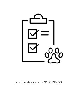 Animal clinic medical check up. Pixel perfect, editable stroke line icon