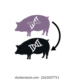 animal cloning Biochemistry symbol, Biological processes sign, biology and engineering drawing, Fgenetic manipulations.
