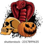 animal cobra head colored vector illustration design