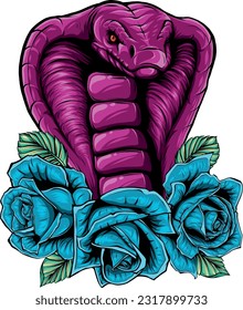 animal cobra head colored vector illustration design