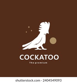 animal cockatoo natural logo vector icon silhouette retro hipster