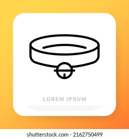 Animal collar line icon. Walk, dog, cat, bell, leash, care, love. Pet concept. Vector line icon for Business and Advertising.