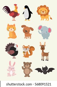 Animal Collection - Dog, Cat, Lion, Elephant ... Illustration 