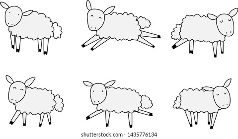 Animal collection Sheep collection illustration vector