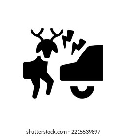 Icono de colisión animal (ilustración simple vectorial)
