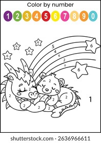  animal color by number  math worksheet