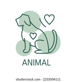 Animal color icon, logo style