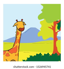 animal coloring book of giraffe