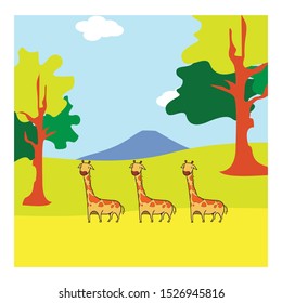 animal coloring book of giraffe
