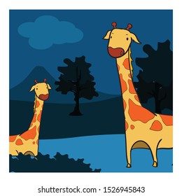 animal coloring book of giraffe