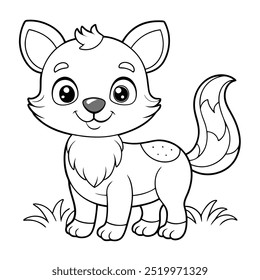 Animal coloring page for kids line art vector