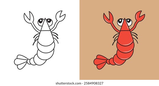 animal coloring page marine animals with the name shrimp