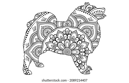 Animal coloring pages. Cute yorkshire terrier and dachshund. Line art design for adult or kids colouring book in zentangle style. Vector illustration.