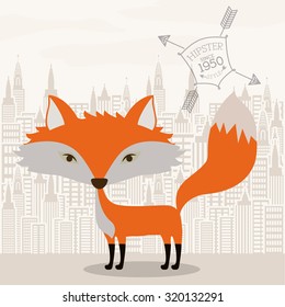Animal concept about fox design, vector illustration eps 10