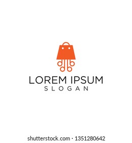 animal concept logo design and shopping bag