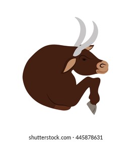 Animal concept represented by bull cartoon icon. isolated and flat illustration 