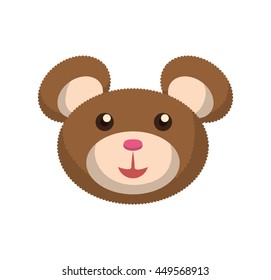 Animal concept represented by cartoon bear icon. Isolated and flat illustration 