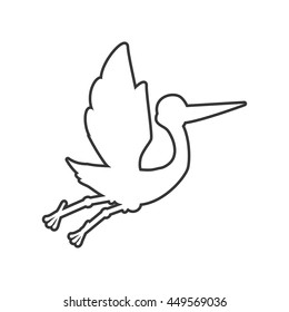Animal concept represented by stork icon. Isolated and flat illustration 