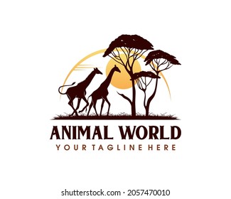 Animal Conservation Logo Design. Wildlife Safari Logo Design Inspiration