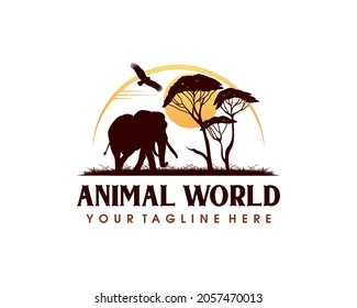 Animal Conservation Logo design. Wildlife Safari Logo design inspiration