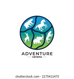 Animal Conservation Logo design. Wildlife Safari Logo design inspiration