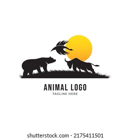 Animal Conservation Logo design. Wildlife Safari Logo design inspiration