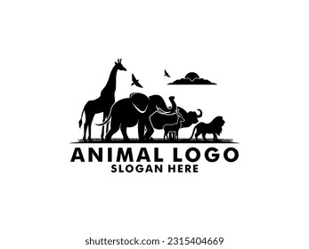 Animal Conservation Logo design. Wildlife Safari Logo vector template