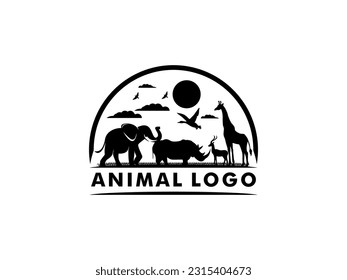 Animal Conservation Logo design. Wildlife Safari Logo vector template