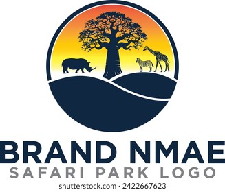 Animal Conservation Logo design. Wildlife Safari Park Logo vector template