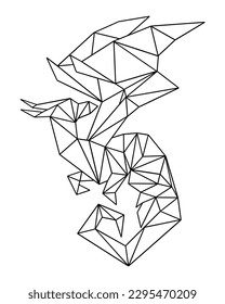 animal constellation geometric line vector for design material