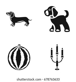 animal, Cooking and or web icon in black style.furniture, veterinary medicine icons in set collection.