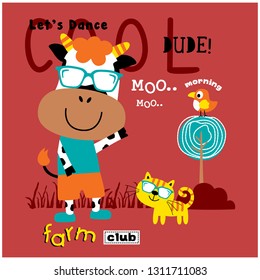 animal cool funny cartoon,vector illustration