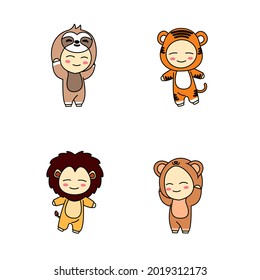 animal costume sloth tiger lion bear