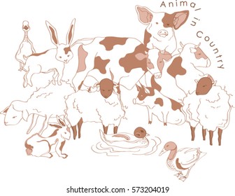 Animal in the countryside vector