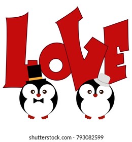 Animal couple in love Valentine's day
