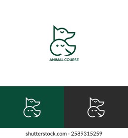 Animal course logo design template