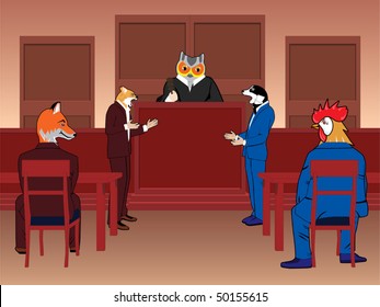 Animal courtroom vector