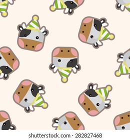 animal cow cartoon ,seamless pattern