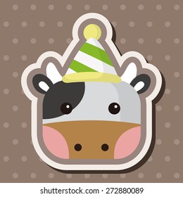 animal cow cartoon theme elements