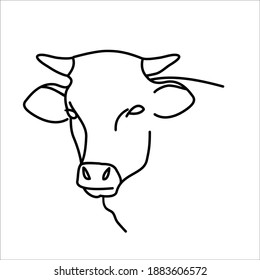 Animal cow icon design. Vector, clip art, illustration, line icon design.