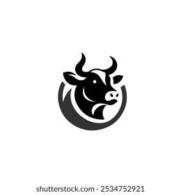 Leche de símbolo de diseño de logotipo de vaca animal