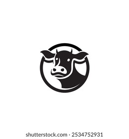 animal cow logo design symbol milk