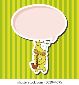 animal cow playing instrument cartoon theme elements